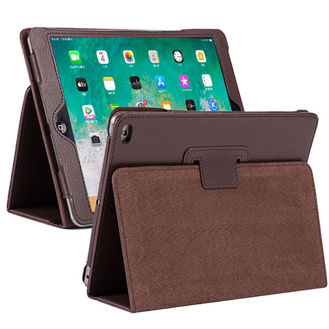 Coque Portefeuille Livre Cuir Etui Clapet L04 pour Apple iPad 10.2 (2019) Marron