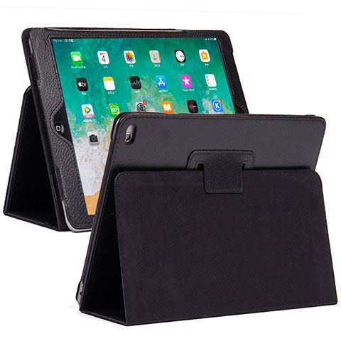 Coque Portefeuille Livre Cuir Etui Clapet L04 pour Apple iPad 10.2 (2019) Noir