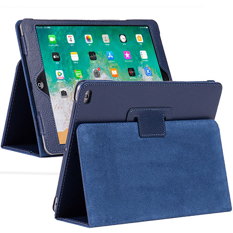 Coque Portefeuille Livre Cuir Etui Clapet L04 pour Apple iPad 10.2 (2021) Bleu