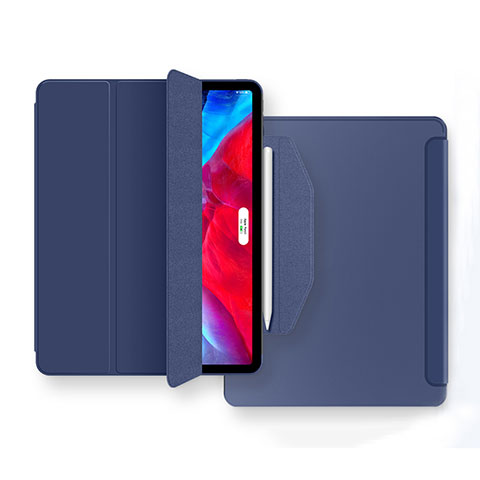 Coque Portefeuille Livre Cuir Etui Clapet L04 pour Apple iPad Air 5 10.9 (2022) Bleu