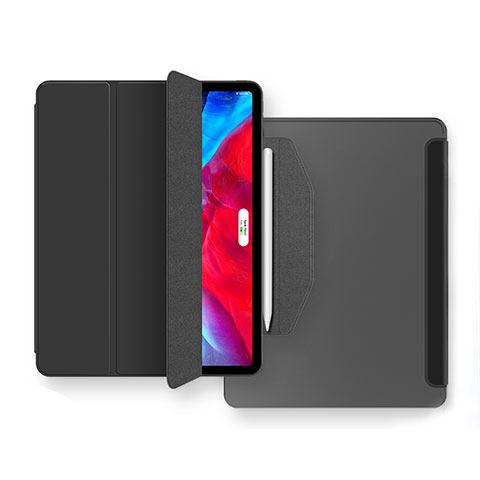 Coque Portefeuille Livre Cuir Etui Clapet L04 pour Apple iPad Air 5 10.9 (2022) Noir