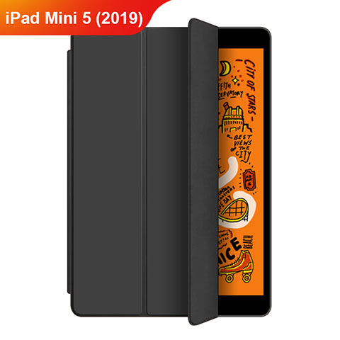 Coque Portefeuille Livre Cuir Etui Clapet L04 pour Apple iPad Mini 5 (2019) Noir
