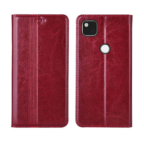 Coque Portefeuille Livre Cuir Etui Clapet L04 pour Google Pixel 4a Vin Rouge