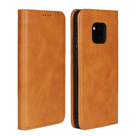 Coque Portefeuille Livre Cuir Etui Clapet L04 pour Huawei Mate 20 Pro Orange