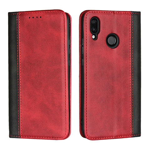 Coque Portefeuille Livre Cuir Etui Clapet L04 pour Huawei Nova 3e Rouge