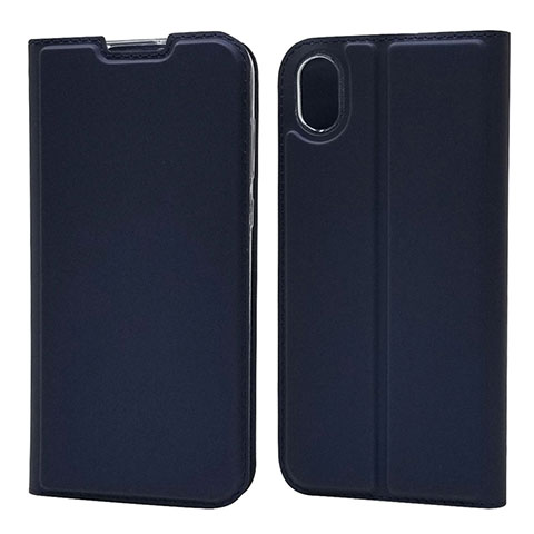 Coque Portefeuille Livre Cuir Etui Clapet L04 pour Huawei Y5 (2019) Bleu