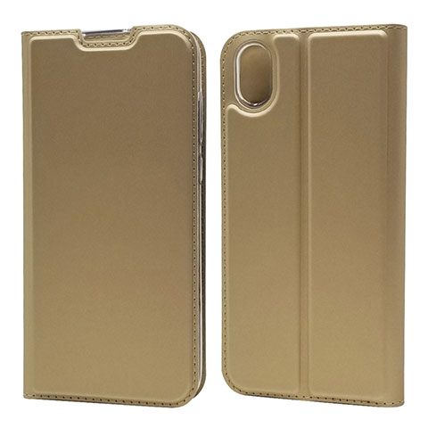 Coque Portefeuille Livre Cuir Etui Clapet L04 pour Huawei Y5 (2019) Or