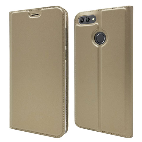 Coque Portefeuille Livre Cuir Etui Clapet L04 pour Huawei Y9 (2018) Or