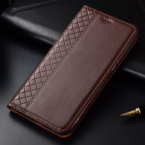 Coque Portefeuille Livre Cuir Etui Clapet L04 pour LG V50 ThinQ 5G Marron