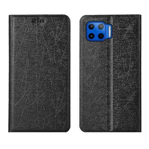 Coque Portefeuille Livre Cuir Etui Clapet L04 pour Motorola Moto G 5G Plus Noir