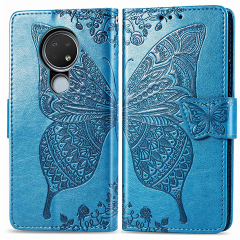 Coque Portefeuille Livre Cuir Etui Clapet L04 pour Nokia 6.2 Bleu