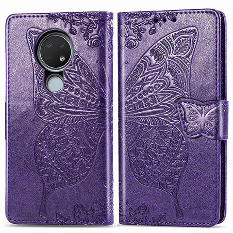 Coque Portefeuille Livre Cuir Etui Clapet L04 pour Nokia 6.2 Violet