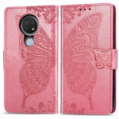 Coque Portefeuille Livre Cuir Etui Clapet L04 pour Nokia 7.2 Rose