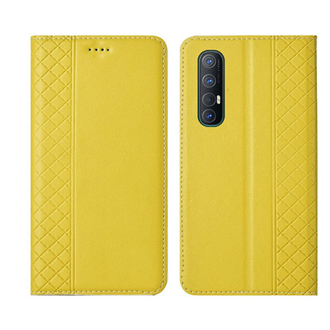 Coque Portefeuille Livre Cuir Etui Clapet L04 pour Oppo Find X2 Neo Jaune