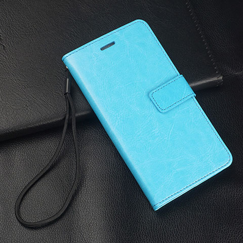 Coque Portefeuille Livre Cuir Etui Clapet L04 pour Oppo Reno2 Bleu Ciel