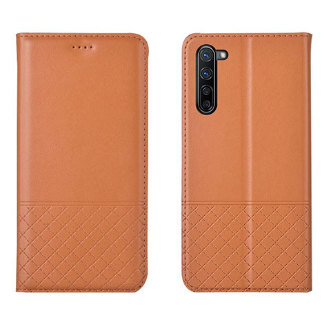 Coque Portefeuille Livre Cuir Etui Clapet L04 pour Oppo Reno3 Orange