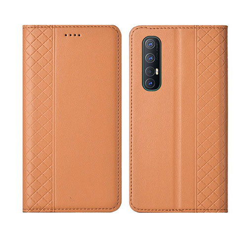 Coque Portefeuille Livre Cuir Etui Clapet L04 pour Oppo Reno3 Pro Orange