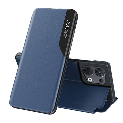 Coque Portefeuille Livre Cuir Etui Clapet L04 pour Oppo Reno8 5G Bleu