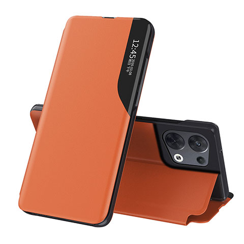 Coque Portefeuille Livre Cuir Etui Clapet L04 pour Oppo Reno8 Pro 5G Orange