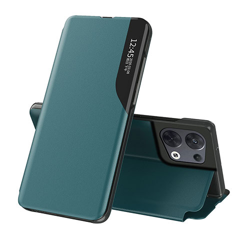 Coque Portefeuille Livre Cuir Etui Clapet L04 pour Oppo Reno9 5G Vert