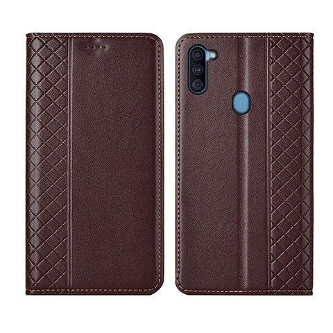 Coque Portefeuille Livre Cuir Etui Clapet L04 pour Samsung Galaxy A11 Marron