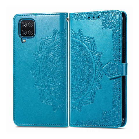 Coque Portefeuille Livre Cuir Etui Clapet L04 pour Samsung Galaxy A12 Nacho Bleu Ciel