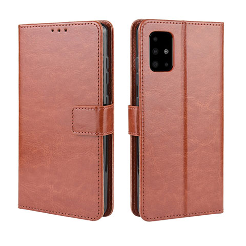 Coque Portefeuille Livre Cuir Etui Clapet L04 pour Samsung Galaxy A51 5G Marron