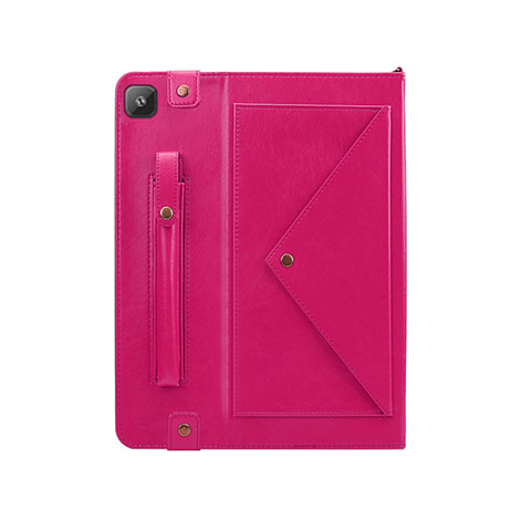 Coque Portefeuille Livre Cuir Etui Clapet L04 pour Samsung Galaxy Tab S6 Lite 4G 10.4 SM-P615 Rose Rouge