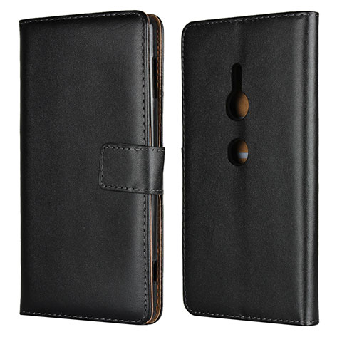 Coque Portefeuille Livre Cuir Etui Clapet L04 pour Sony Xperia XZ2 Noir