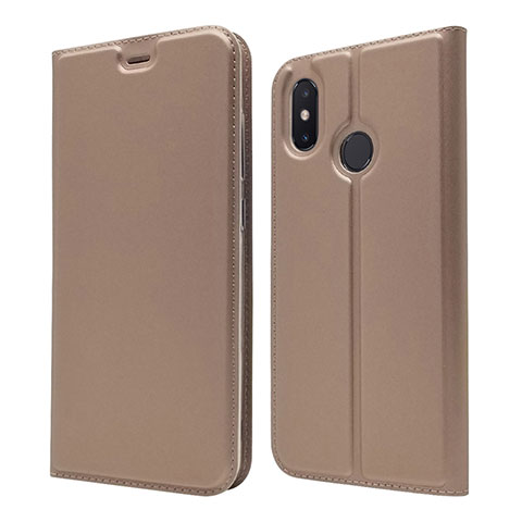 Coque Portefeuille Livre Cuir Etui Clapet L04 pour Xiaomi Mi 8 Or Rose