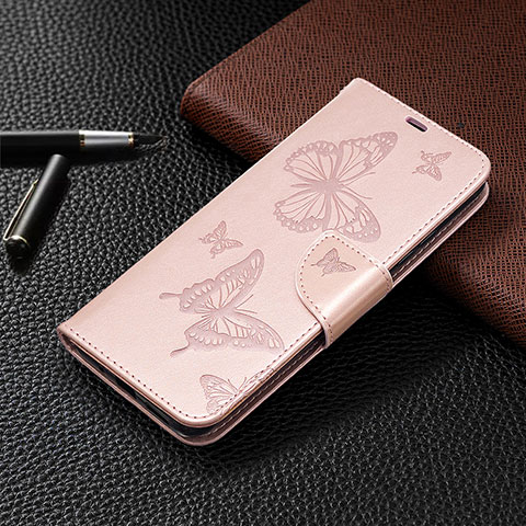 Coque Portefeuille Livre Cuir Etui Clapet L04 pour Xiaomi POCO C3 Or Rose