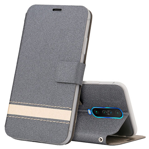 Coque Portefeuille Livre Cuir Etui Clapet L04 pour Xiaomi Poco X2 Gris