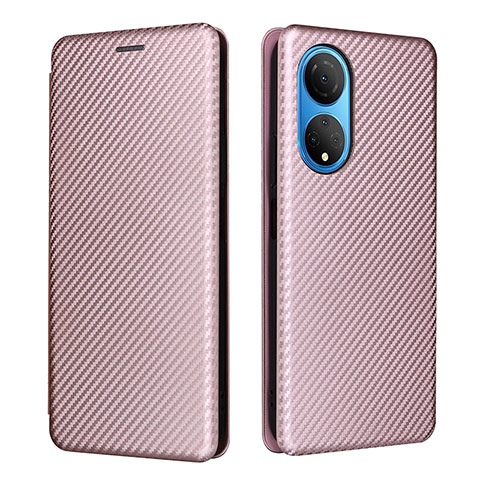 Coque Portefeuille Livre Cuir Etui Clapet L04Z pour Huawei Honor X7 Or Rose