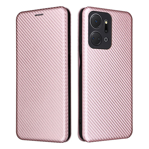 Coque Portefeuille Livre Cuir Etui Clapet L04Z pour Huawei Honor X7a Or Rose