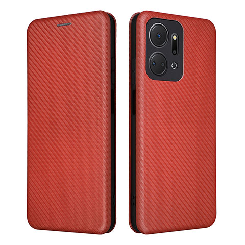 Coque Portefeuille Livre Cuir Etui Clapet L04Z pour Huawei Honor X7a Rouge