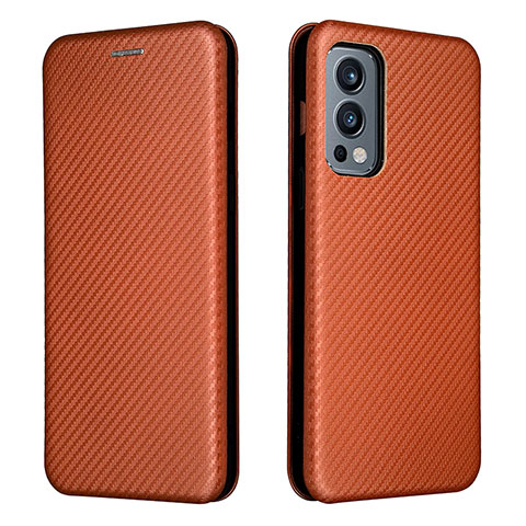 Coque Portefeuille Livre Cuir Etui Clapet L04Z pour OnePlus Nord 2 5G Marron