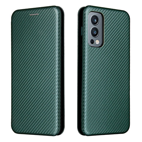 Coque Portefeuille Livre Cuir Etui Clapet L04Z pour OnePlus Nord 2 5G Vert