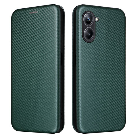 Coque Portefeuille Livre Cuir Etui Clapet L04Z pour Realme 10 Pro 5G Vert