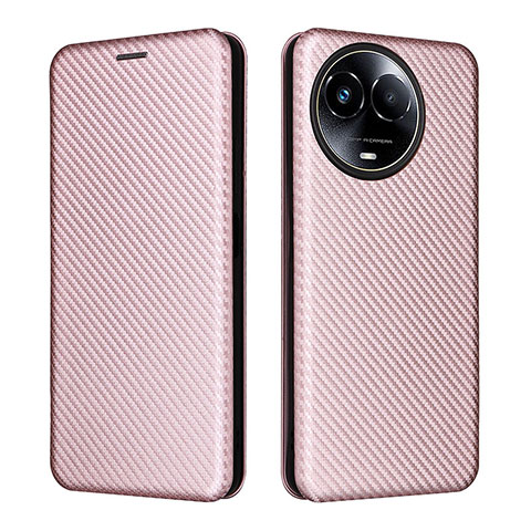 Coque Portefeuille Livre Cuir Etui Clapet L04Z pour Realme 11 5G Or Rose