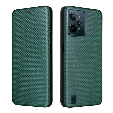 Coque Portefeuille Livre Cuir Etui Clapet L04Z pour Realme C31 Vert