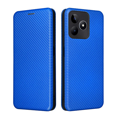 Coque Portefeuille Livre Cuir Etui Clapet L04Z pour Realme C53 Bleu