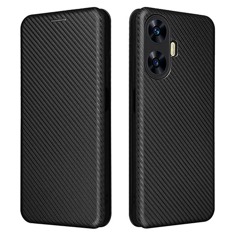 Coque Portefeuille Livre Cuir Etui Clapet L04Z pour Realme C55 Noir