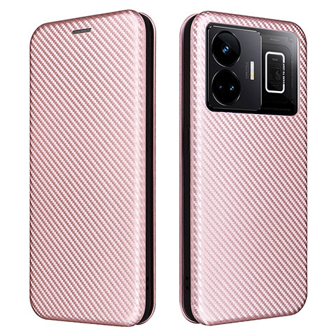 Coque Portefeuille Livre Cuir Etui Clapet L04Z pour Realme GT Neo6 5G Or Rose