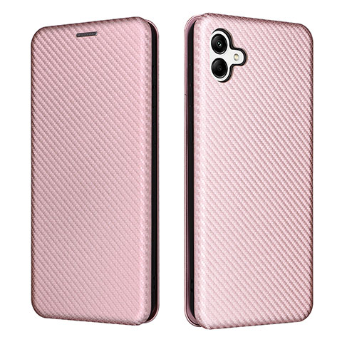 Coque Portefeuille Livre Cuir Etui Clapet L04Z pour Samsung Galaxy A04 4G Or Rose