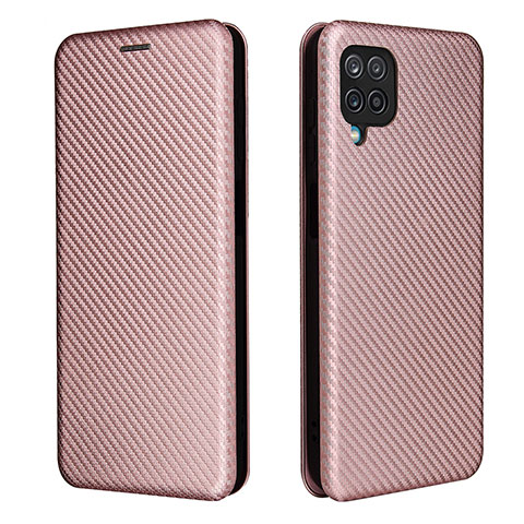 Coque Portefeuille Livre Cuir Etui Clapet L04Z pour Samsung Galaxy A12 Nacho Or Rose