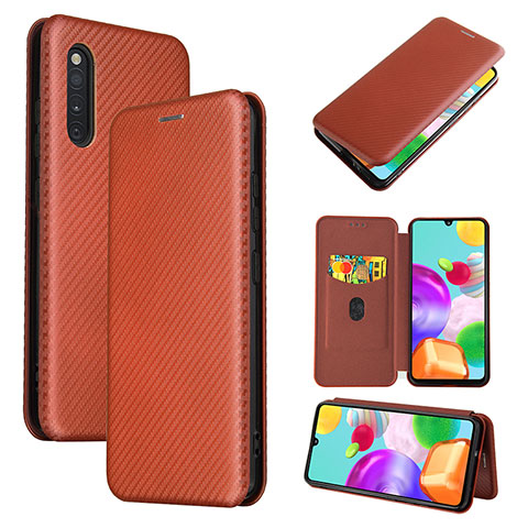 Coque Portefeuille Livre Cuir Etui Clapet L04Z pour Samsung Galaxy A41 SC-41A Marron