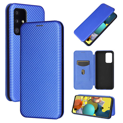 Coque Portefeuille Livre Cuir Etui Clapet L04Z pour Samsung Galaxy A52 4G Bleu