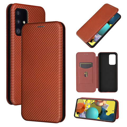 Coque Portefeuille Livre Cuir Etui Clapet L04Z pour Samsung Galaxy A52 5G Marron