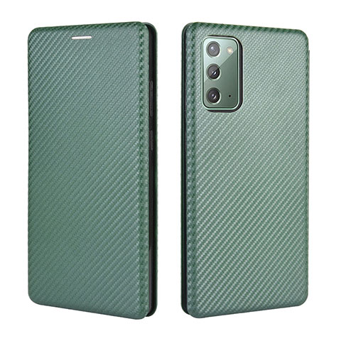 Coque Portefeuille Livre Cuir Etui Clapet L04Z pour Samsung Galaxy Note 20 5G Vert