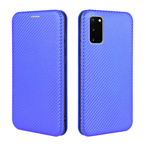 Coque Portefeuille Livre Cuir Etui Clapet L04Z pour Samsung Galaxy S20 FE 4G Bleu